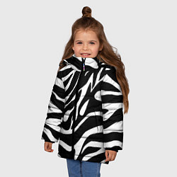 Куртка зимняя для девочки Зебра, цвет: 3D-светло-серый — фото 2