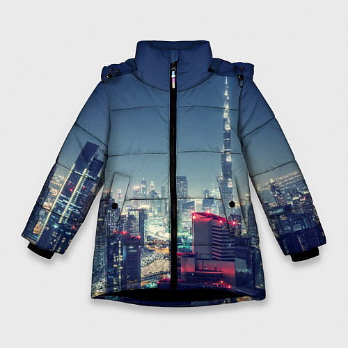 Зимняя куртка для девочки Дубай / 3D-Черный – фото 1