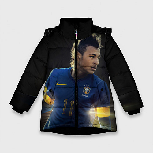 Зимняя куртка для девочки Neymar: Brasil Team / 3D-Черный – фото 1