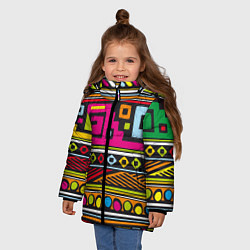 Куртка зимняя для девочки Африка, цвет: 3D-черный — фото 2