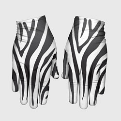 Перчатки Африканская зебра цвета 3D-принт — фото 1