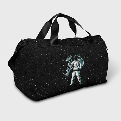 Спортивная сумка Космонавт с котами / 3D-принт – фото 1