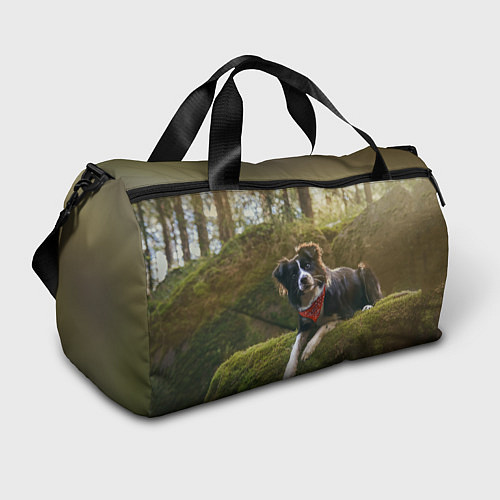 Спортивная сумка Собачка на траве / 3D-принт – фото 1