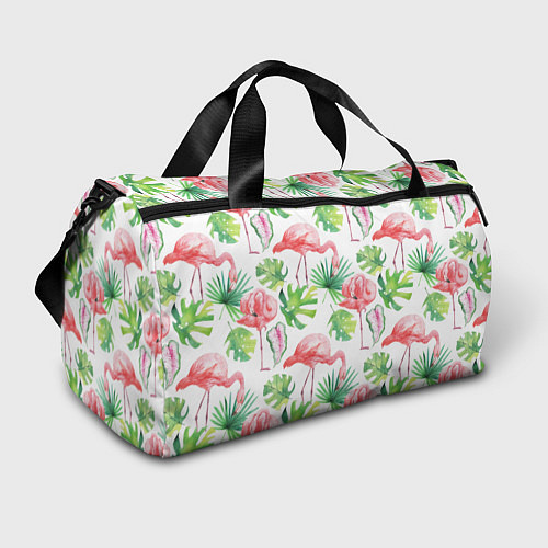 Спортивная сумка Фламинго в тропиках / 3D-принт – фото 1