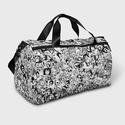 Спортивная сумка Ahegao: Black & White / 3D-принт – фото 1