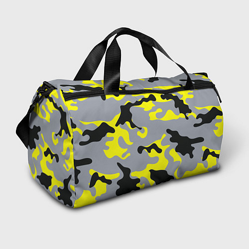 Спортивная сумка Yellow & Grey Camouflage / 3D-принт – фото 1