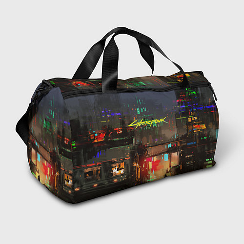 Спортивная сумка Cyberpunk 2077: Night City / 3D-принт – фото 1