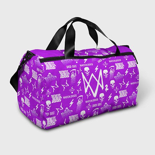 Спортивная сумка Watch Dogs 2: Violet Pattern / 3D-принт – фото 1