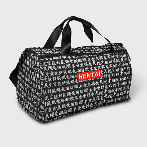 Спортивная сумка Hentai Hieroglyphs / 3D-принт – фото 1