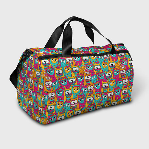 Спортивная сумка Совы разноцветные / 3D-принт – фото 1