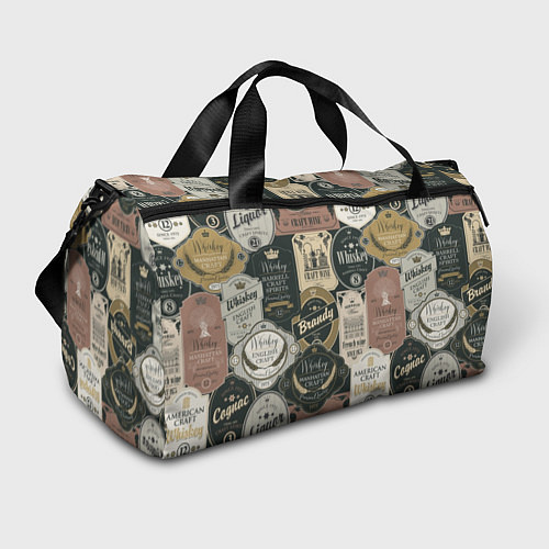 Спортивная сумка Этикетки мира Виски / 3D-принт – фото 1