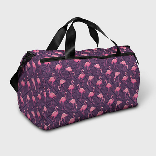 Спортивная сумка Фиолетовые фламинго / 3D-принт – фото 1