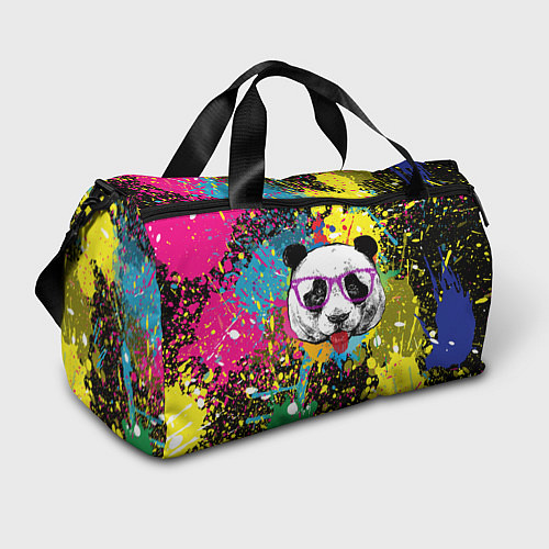 Спортивная сумка Панда хипстер в брызгах краски / 3D-принт – фото 1