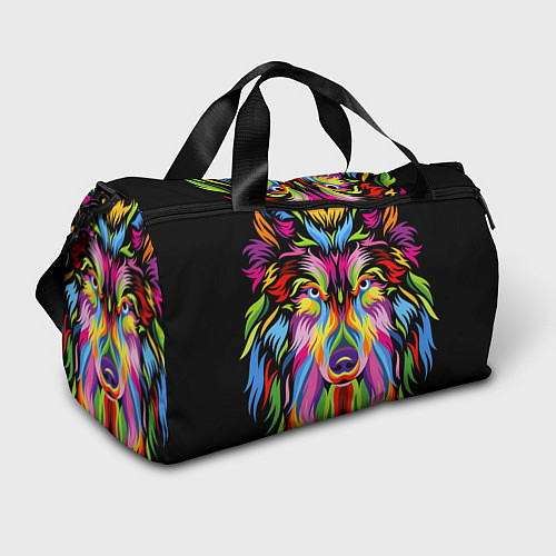 Спортивная сумка Neon wolf / 3D-принт – фото 1