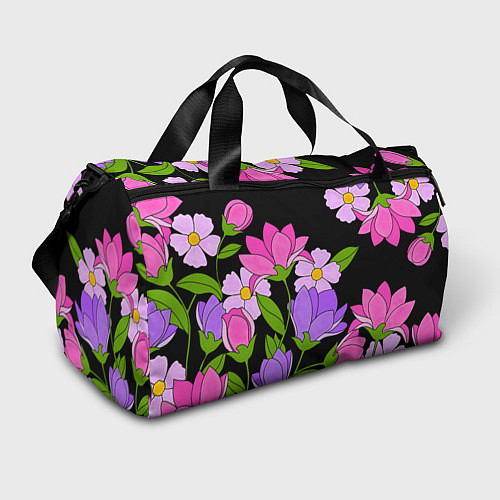 Спортивная сумка Ночные цветы / 3D-принт – фото 1