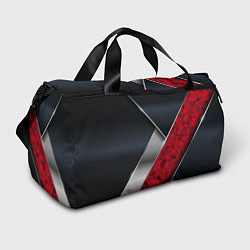 Спортивная сумка 3D BLACK AND RED METAL