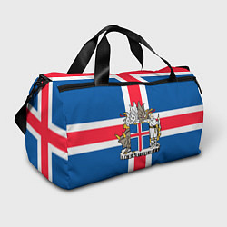 Сумки спортивные Флаг и Герб Исландии, цвет: 3D-принт