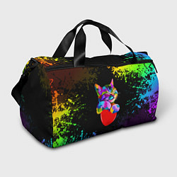 Сумки спортивные РАДУЖНЫЙ КОТИК RAINBOW KITTY, цвет: 3D-принт