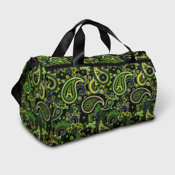 Спортивная сумка Ярко зеленые славянские узоры