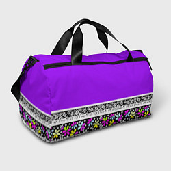 Спортивная сумка Яркий фиолетовый цветочный