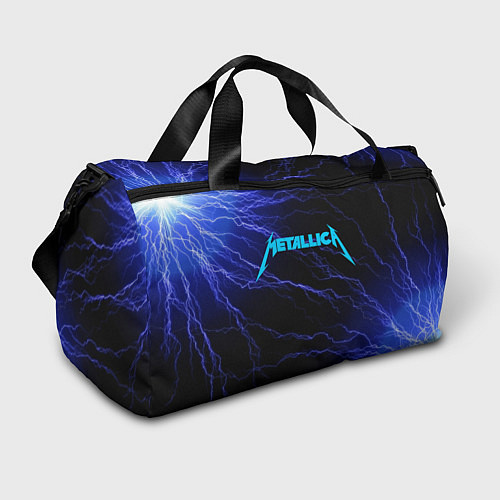 Спортивная сумка METALLICA BLUE FLASH МЕТАЛЛИКА СИНИЕ МОЛНИИ / 3D-принт – фото 1