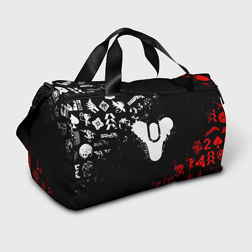 Спортивная сумка DESTINY 2 RED & WHITE PATTERN LOGO / 3D-принт – фото 1
