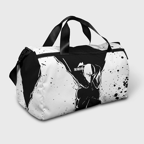 Спортивная сумка Черно-белый Сайтама One Punch-Man / 3D-принт – фото 1