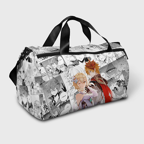 Спортивная сумка Люмин и Тарталья на фоне манги / 3D-принт – фото 1