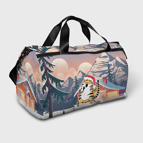 Спортивная сумка Тигр поет песни в караоке / 3D-принт – фото 1