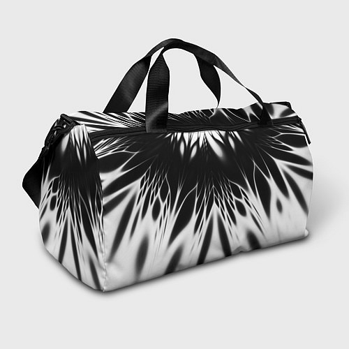 Спортивная сумка Белый и черный - коллекция Лучи - Хуф и Ся / 3D-принт – фото 1
