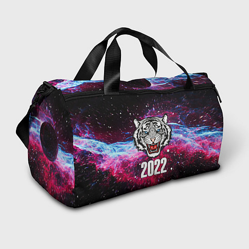 Спортивная сумка ЧЁРНЫЙ ТИГР НОВЫЙ ГОД 2022 GRAY TIGER NEW YEAR / 3D-принт – фото 1