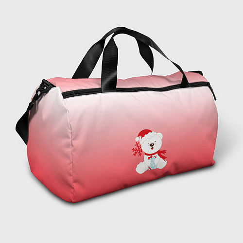 Спортивная сумка Белый мишка с подарком / 3D-принт – фото 1