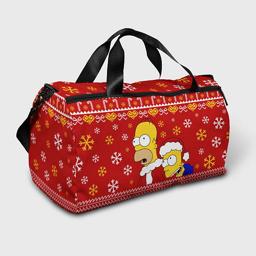 Спортивная сумка Новогодний Гомер и Барт Симпсоны / 3D-принт – фото 1
