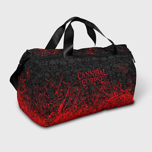 Спортивная сумка CANNIBAL CORPSE, БРЫЗГИ КРАСОК ЧЕРЕПА / 3D-принт – фото 1