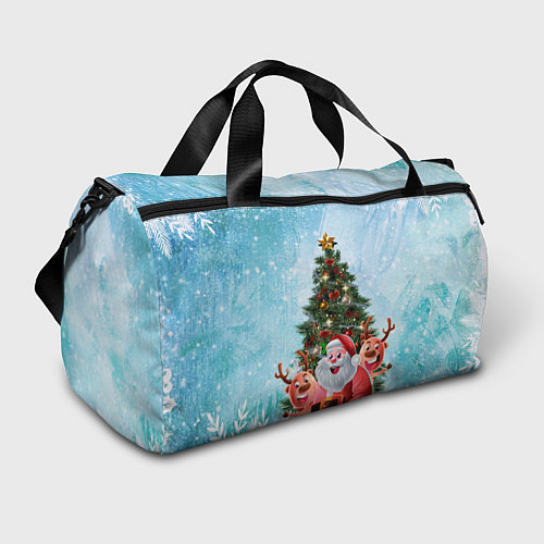 Спортивная сумка Санта и олени / 3D-принт – фото 1