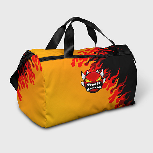 Спортивная сумка Geometry Dash пламя огня / 3D-принт – фото 1