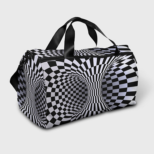 Спортивная сумка Оптическая Иллюзия, черно белая / 3D-принт – фото 1