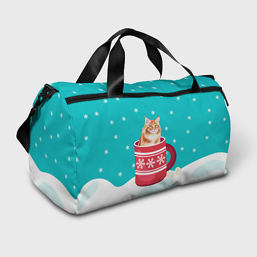 Спортивная сумка Кот в кружке / 3D-принт – фото 1