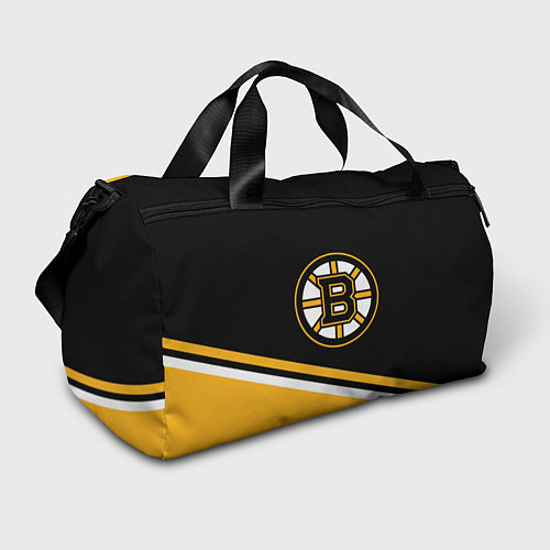 Спортивная сумка Бостон Брюинз, Boston Bruins Диагональные полосы / 3D-принт – фото 1