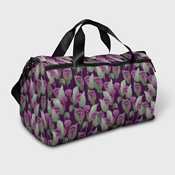 Спортивная сумка Фиолетовые каллы на темно фиолетовом фоне