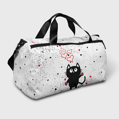Спортивная сумка Влюблённый котик Cat Love / 3D-принт – фото 1