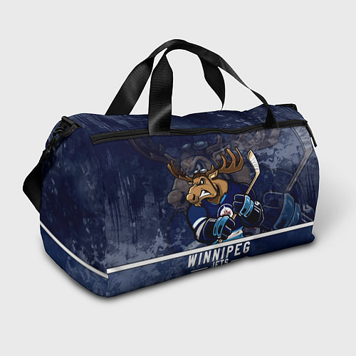 Спортивная сумка Виннипег Джетс, Winnipeg Jets Маскот / 3D-принт – фото 1