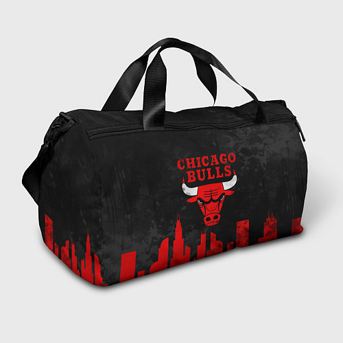 Спортивная сумка Chicago Bulls, Чикаго Буллз Город / 3D-принт – фото 1