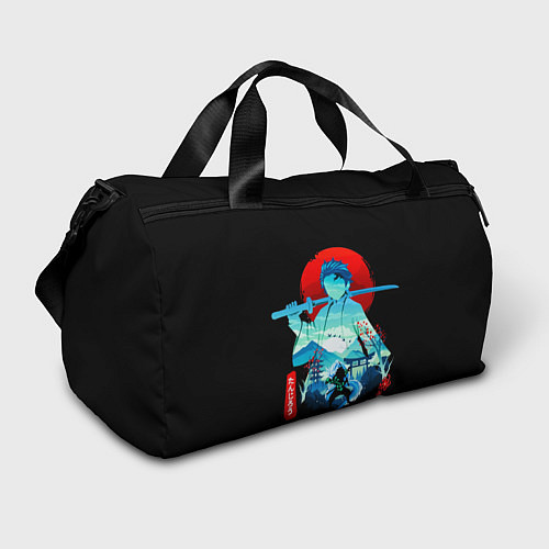 Спортивная сумка Танджиро Комадо Силуэт Клинок рассекающий демонов / 3D-принт – фото 1