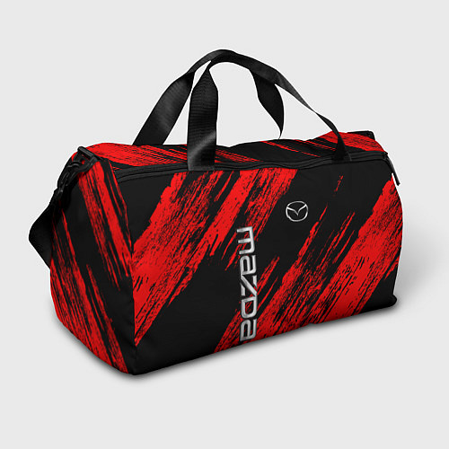 Спортивная сумка Mazda Мазда красно черный / 3D-принт – фото 1