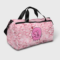 Спортивная сумка Розовый влюбленный слон