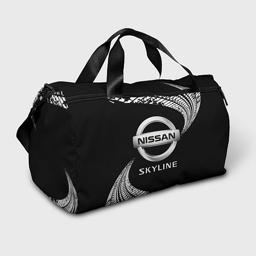 Спортивная сумка NISSAN SKYLINE Следы / 3D-принт – фото 1