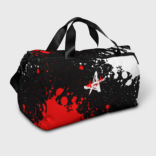 Спортивная сумка Алиса брызги красок белый - красный / 3D-принт – фото 1