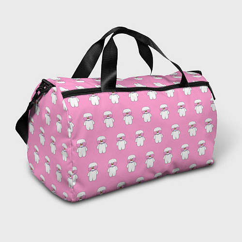 Спортивная сумка ЛАЛАФАНФАН на розовом фоне / 3D-принт – фото 1