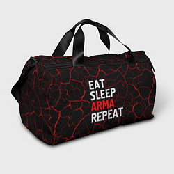 Сумки спортивные Eat Sleep ARMA Repeat Трещины, цвет: 3D-принт